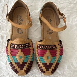 US Size 8 Sandy Exclusivas Multicolored Leather Mexican Huaraches